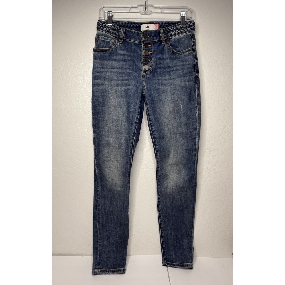 Cabi Button Fly Skinny Jeans Women Size 4 / 28x30 Blue Dream Weaver Y2K Denim